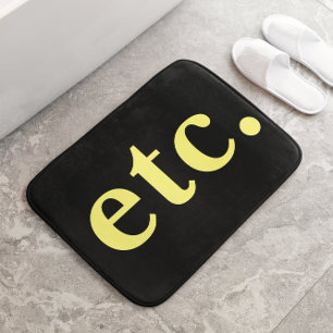 Tapis De Bain etc. Typographie à la mode en gras noir et jaune
