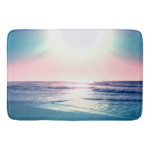 Tapis De Bain Eté Mer coucher de soleil Plage tropicale Photo
