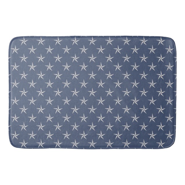 Tapis De Bain Été Nautique Marine Bleue Etoile de mer Starfish (Devant)