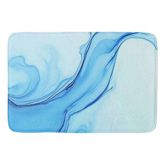 Tapis De Bain Éthéal Blue Liquide Art Éperal (Devant)
