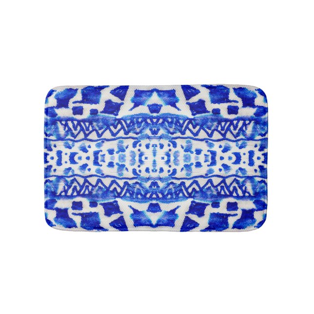 Tapis De Bain Ethnic Indigo Arrow Native Motifs (Devant)