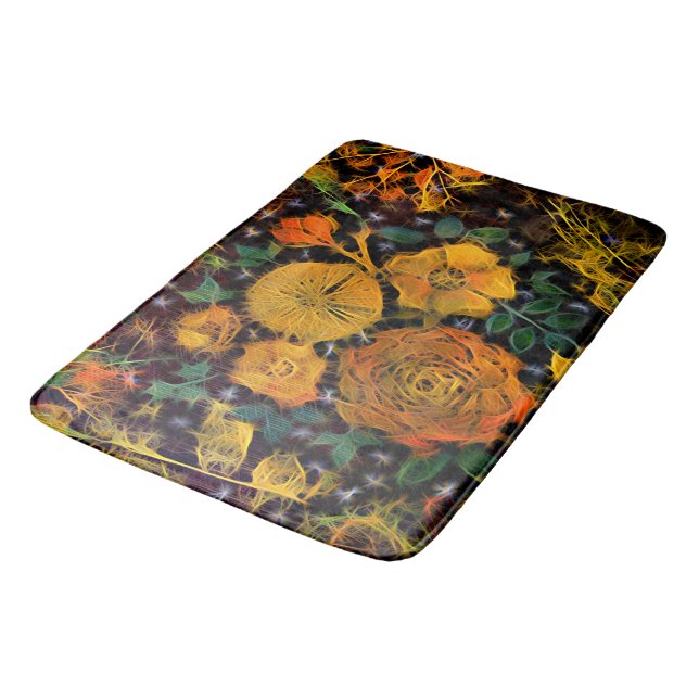 Tapis De Bain Étincelles florales (Angle)
