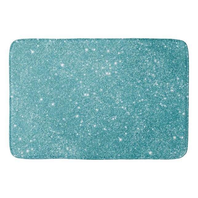 Tapis De Bain Étincelles turquoises de parties scintillantes (Devant)