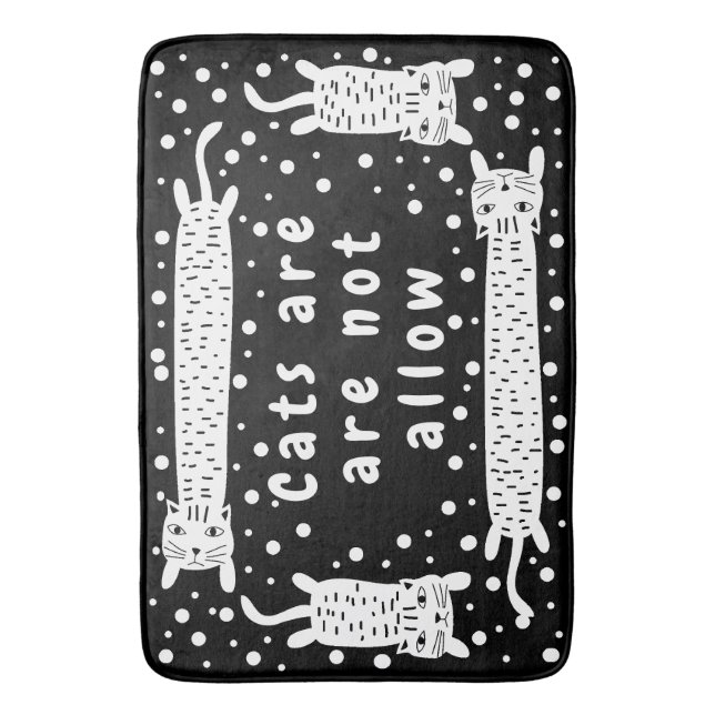 Tapis De Bain Étirement de chat noir (devant Vertical)