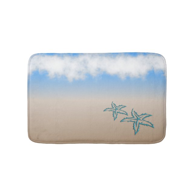 Tapis De Bain Étoile de mer sarcelle (Devant)