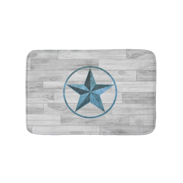 Tapis De Bain Étoile occidentale rustique de style (bleue) (Devant)