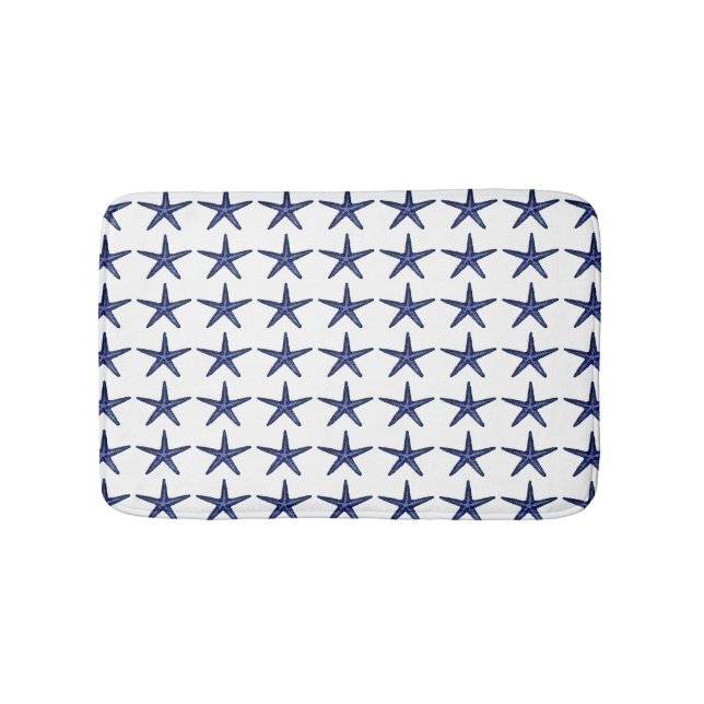 Tapis De Bain Étoiles de mer bleues (Devant)