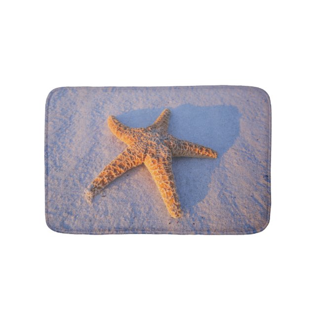 Tapis De Bain Étoiles de mer sur le sable blanc (Devant)