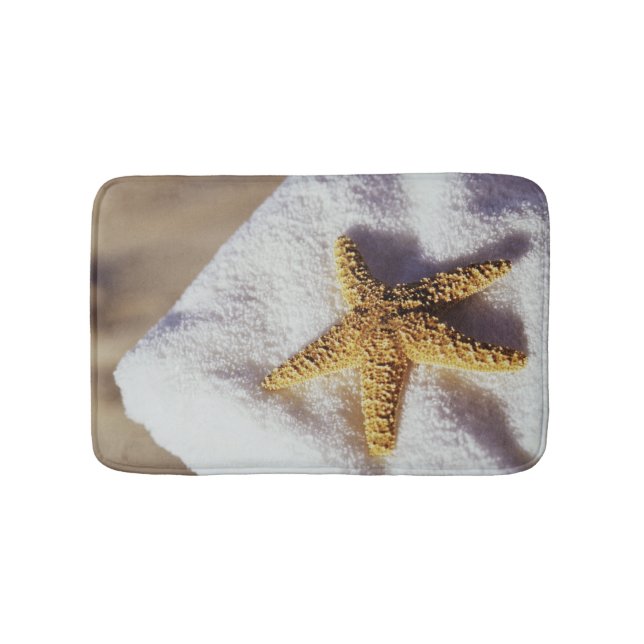 Tapis De Bain Étoiles de mer sur une serviette (Devant)