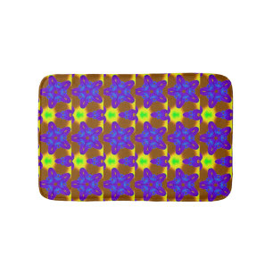 Tapis De Bain étoiles de pourpre sur le vert/brun