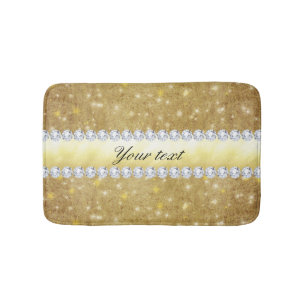 Tapis De Bain Étoiles de scintillement et diamants d'or chic