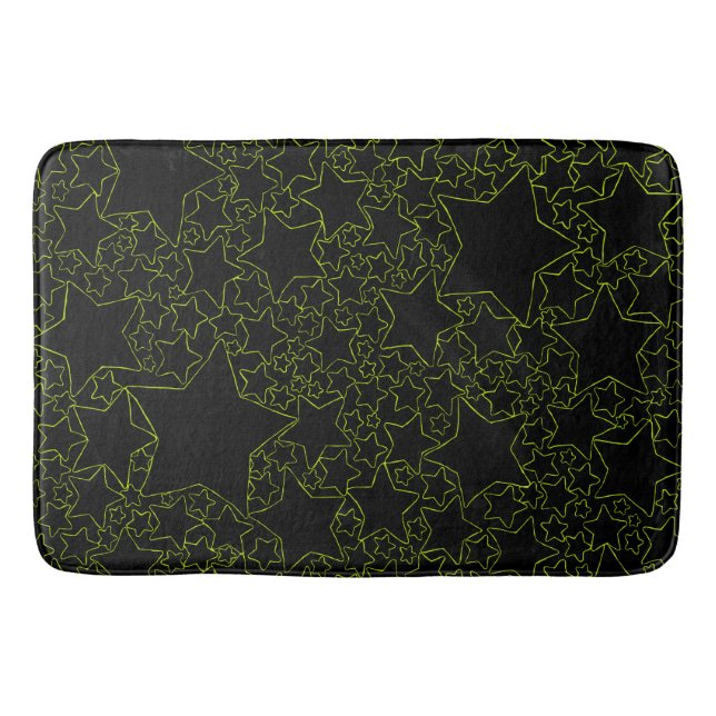 Tapis De Bain Étoiles, Étoiles, Étoiles - Vert citron (Devant)