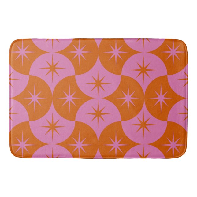 Tapis De Bain Étoiles explosives orange rose sur des coquilles S (Devant)