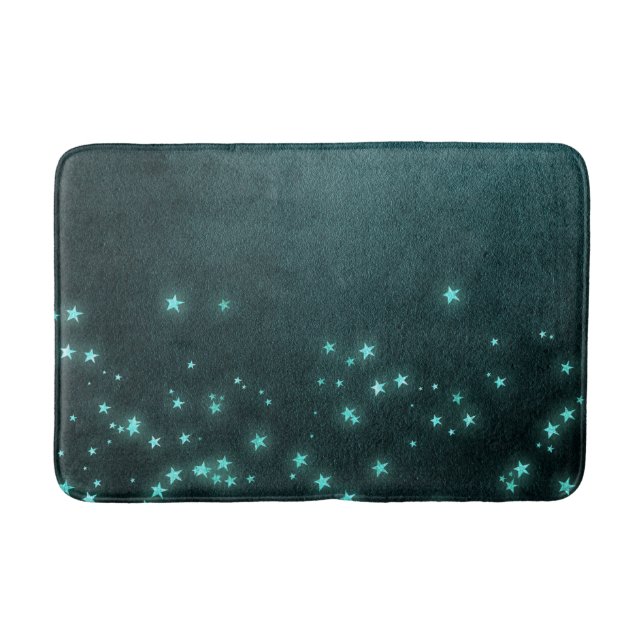 Tapis De Bain Étoiles Mystic Twilight | Luminosité de néon vert  (Devant)