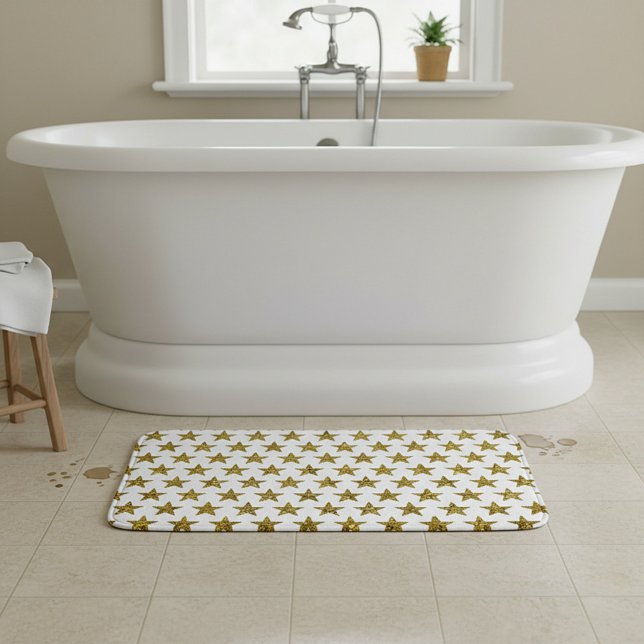 Tapis De Bain Étoiles pailletées or (Créateur téléchargé)