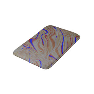 Tapis De Bain Étroits ondulations bleues entre les couches de ci