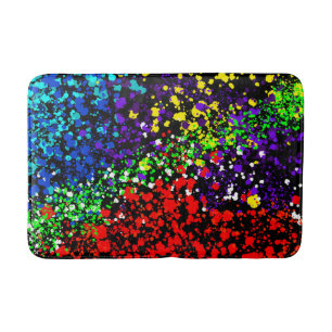 Tapis De Bain Explosion de couleur points de peinture colorés mo