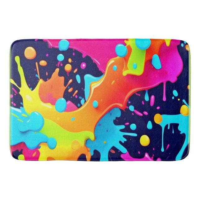 Tapis De Bain Explosion de peinture néon (Devant)