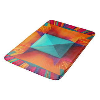 Tapis De Bain Explosion de soleil prismatique : Diamant géométri