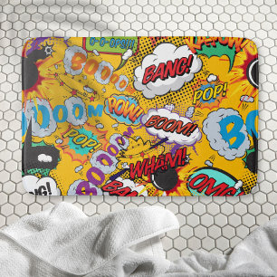 Tapis De Bain Explosions de bande dessinée rétro amusante en pop