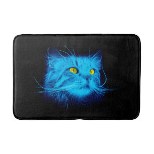 Tapis De Bain Face de chat bleu
