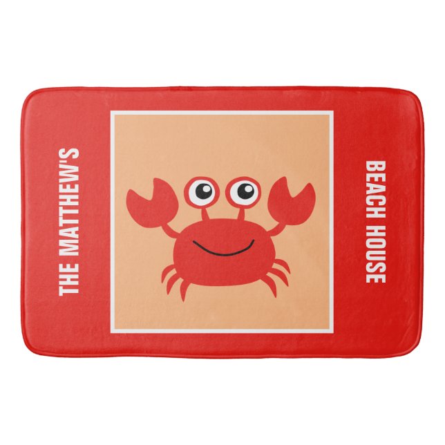 Tapis de bain fait sur commande de crabe heureux (Devant)