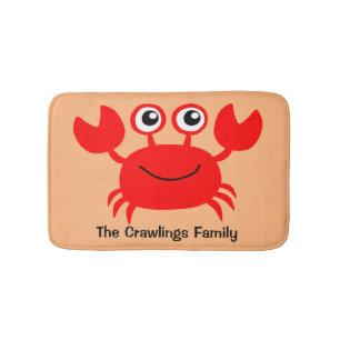 Tapis de bain fait sur commande de crabe heureux
