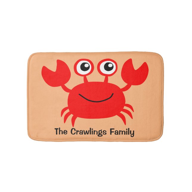 Tapis de bain fait sur commande de crabe heureux (Devant)