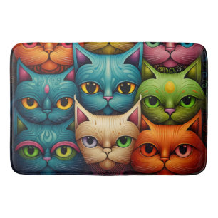 Tapis De Bain Famille de chat artistique