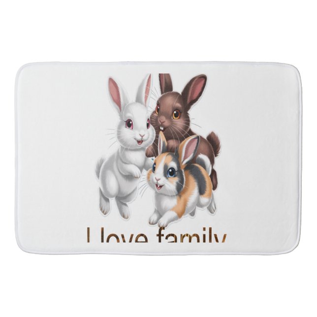 Tapis De Bain Famille de lapins  (Devant)