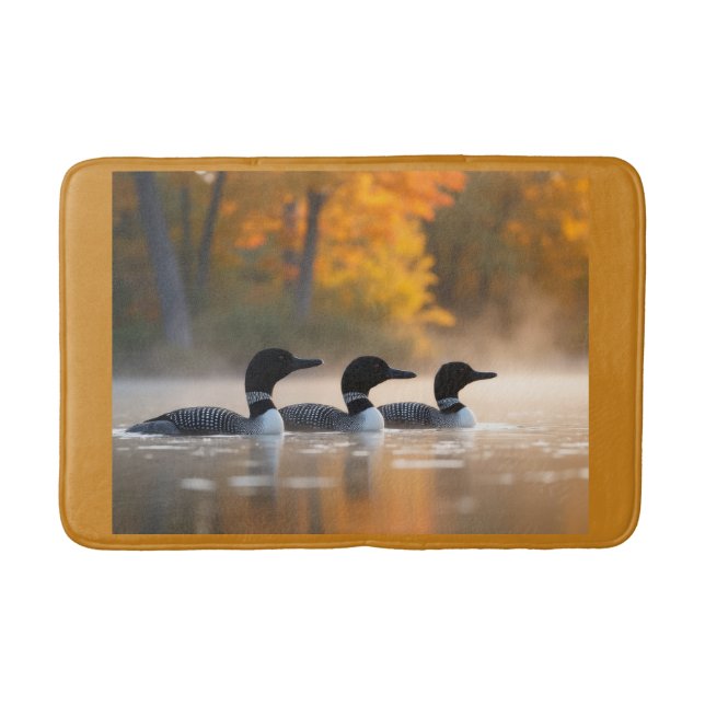Tapis De Bain Famille de Loon en automne (Devant)