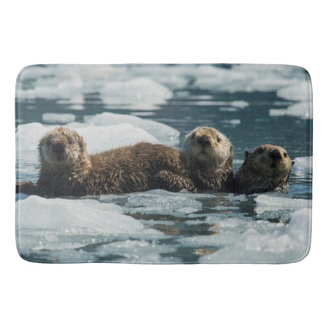 Tapis De Bain Famille de loutre de mer (Devant)