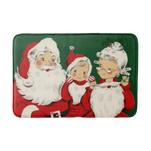 Tapis De Bain Famille de Père Noël Rétro Milieu de Siècle – Kits