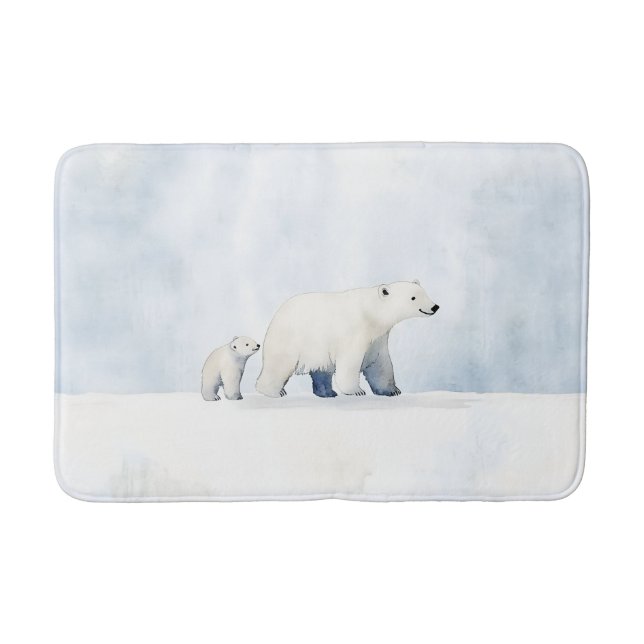 Tapis De Bain Famille d'ours polaire arctique (Devant)