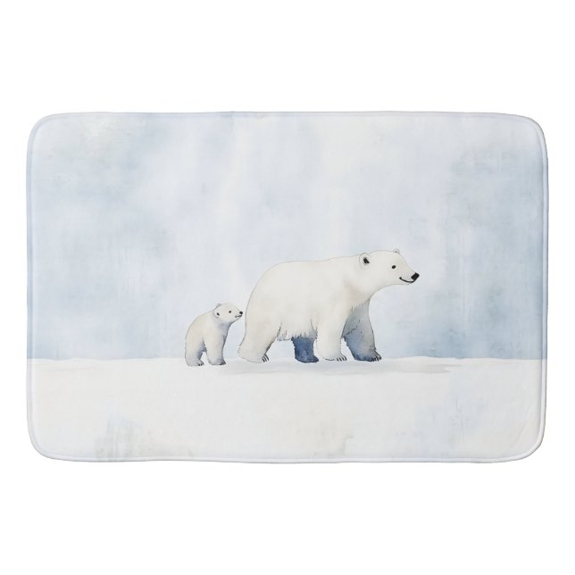 Tapis De Bain Famille d'ours polaire arctique (Devant)