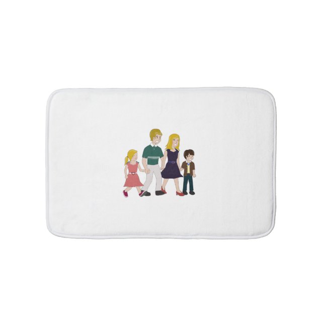Tapis De Bain Famille ridiculement heureuse (Devant)