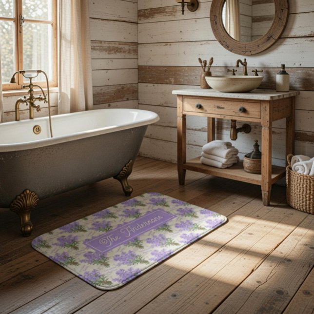 Tapis De Bain Familyname Provence Lavender Bunches  (Créateur téléchargé)