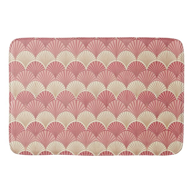 Tapis De Bain Fans Pink Mid-Century (Devant)