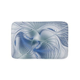 Tapis De Bain Fantaisie dynamique Abstrait Tons bleus Art fracta