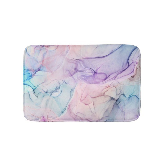 Tapis De Bain Fantaisie Glam Aquarelle Pastel Ethéré et Délicat  (Devant)