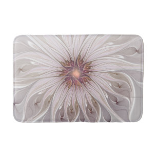 Tapis De Bain Fantasie florale, fleur pastel moderne abstraite
