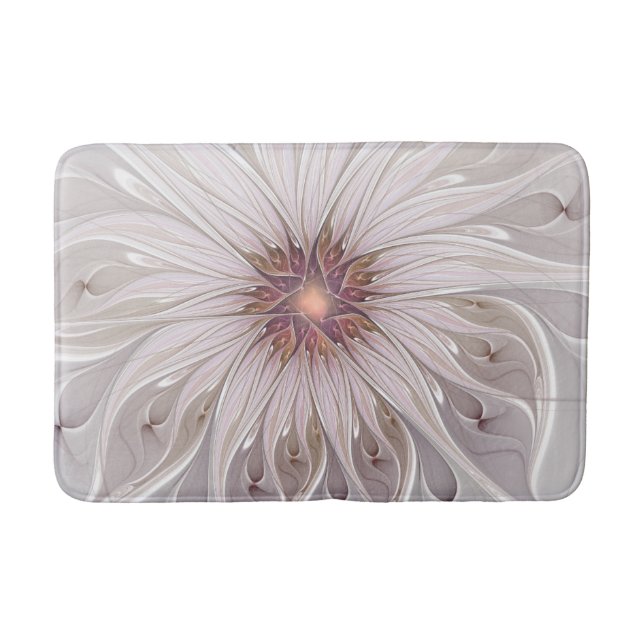 Tapis De Bain Fantasie florale, fleur pastel moderne abstraite (Devant)