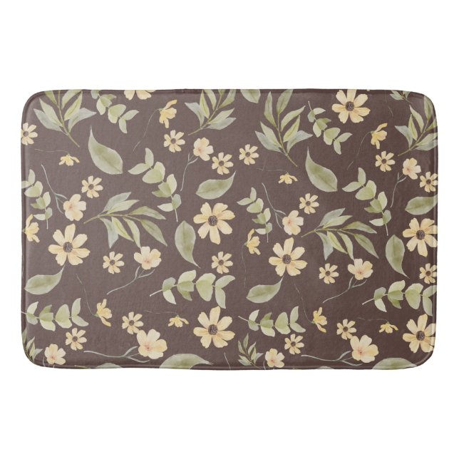 Tapis De Bain Fantasie Florale Rétro Brun  (Devant)