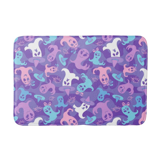 Tapis De Bain Fantômes d'Halloween Mat de bain pourpre (Devant)