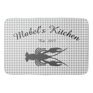 Tapis De Bain Farmhouse Cajun Crawfish Monogramme Cuisine Mat