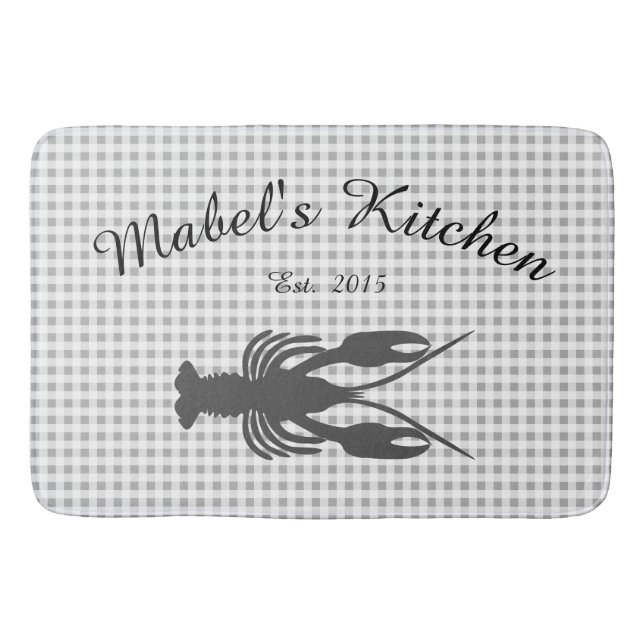 Tapis De Bain Farmhouse Cajun Crawfish Monogramme Cuisine Mat (Devant)