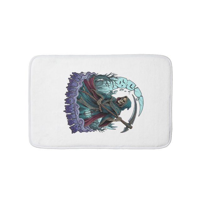 Tapis De Bain Faucheuse d'Halloween Lanterne Lune Brisée_1 (Devant)