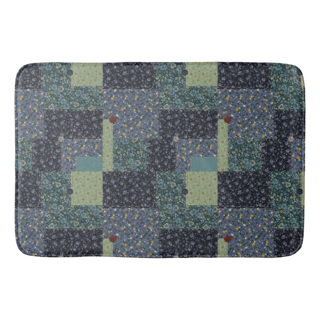 Tapis De Bain Faux Country Patchwork Quilt Mat de bain (Devant)