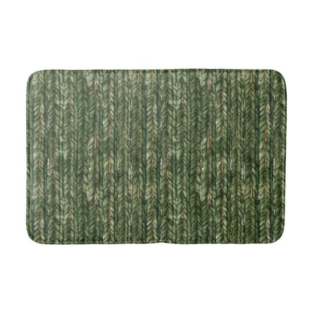 Tapis De Bain Faux fils tissés verts   (Devant)
