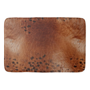 Tapis De Bain Faux Leather Brown Leopard Spots